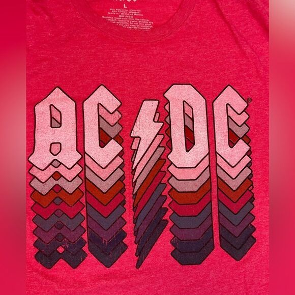 ACDC Graphic T-shirt Men Large Red Short Sleeve Music - Picture 2 of 5